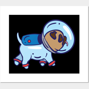 Dog in spacesuit Posters and Art